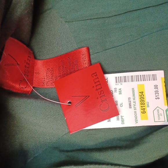 Christina New Green Jacket with Ruffled Hem and Structured Shoulders Size S - Picture 9 of 16